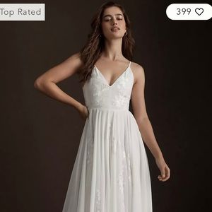 BHLDN Bonaire V-Neck Embroidered Wedding Gown- Size 4